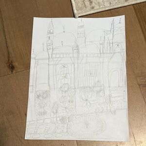 Elegant Architectural Pencil Drawing